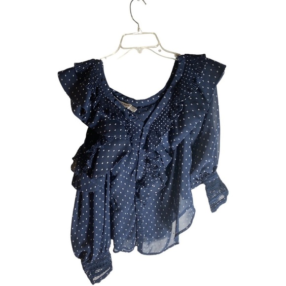 SELF-PORTRAIT Plumetis Frill Top - Picture 6 of 9